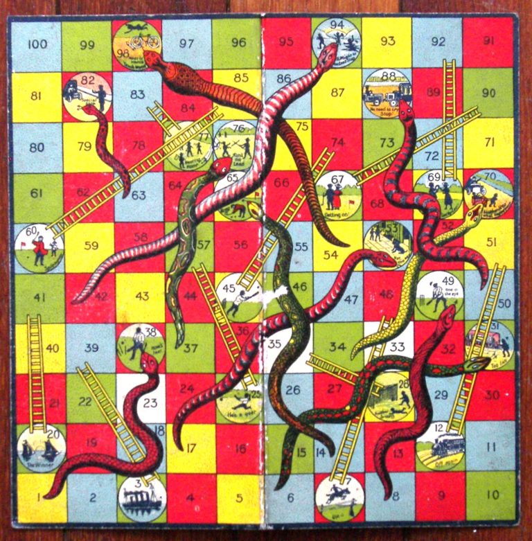 1910's Snakes and Ladders by Chad Valley, England - tomsk3000