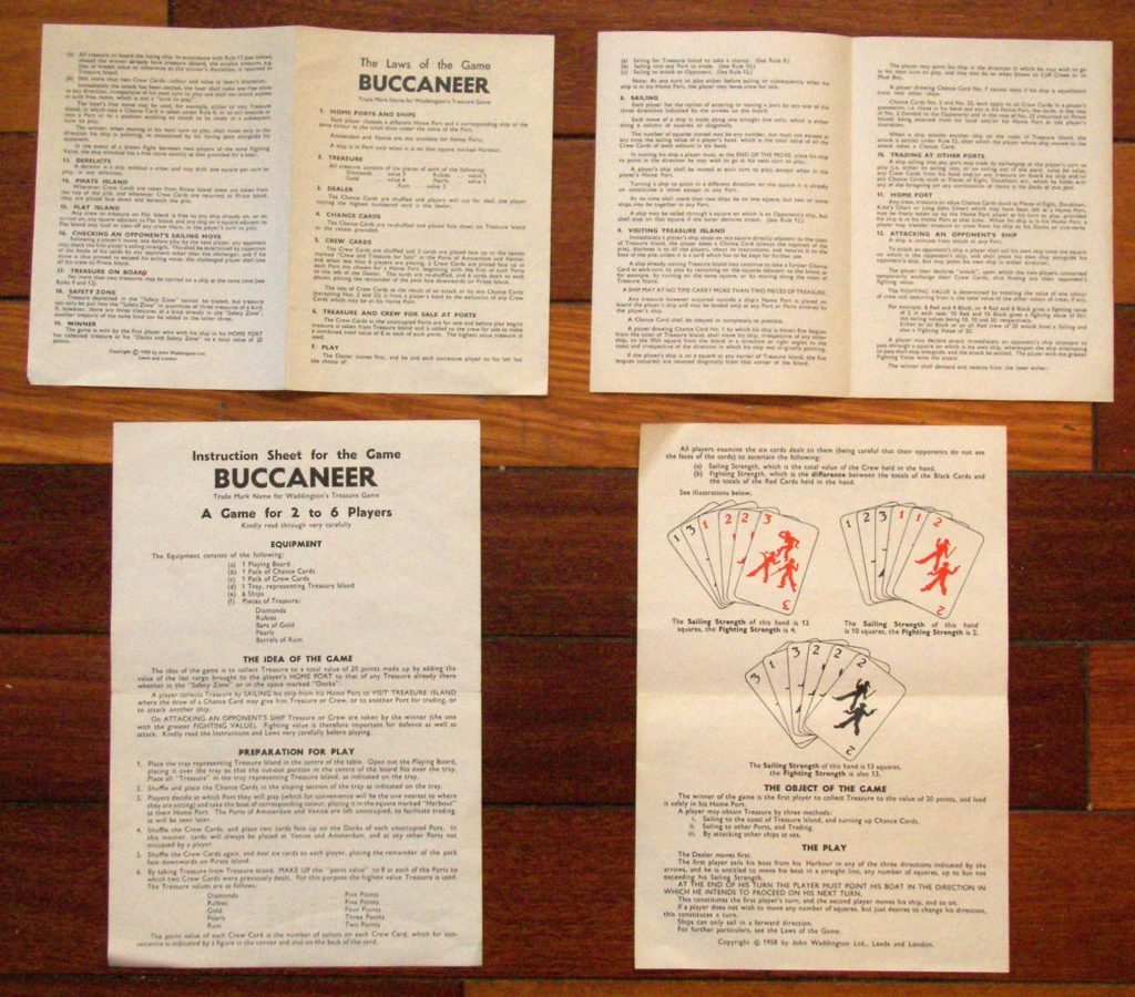 1958 Buccaneer Board Game, John Waddington, Leeds - tomsk3000