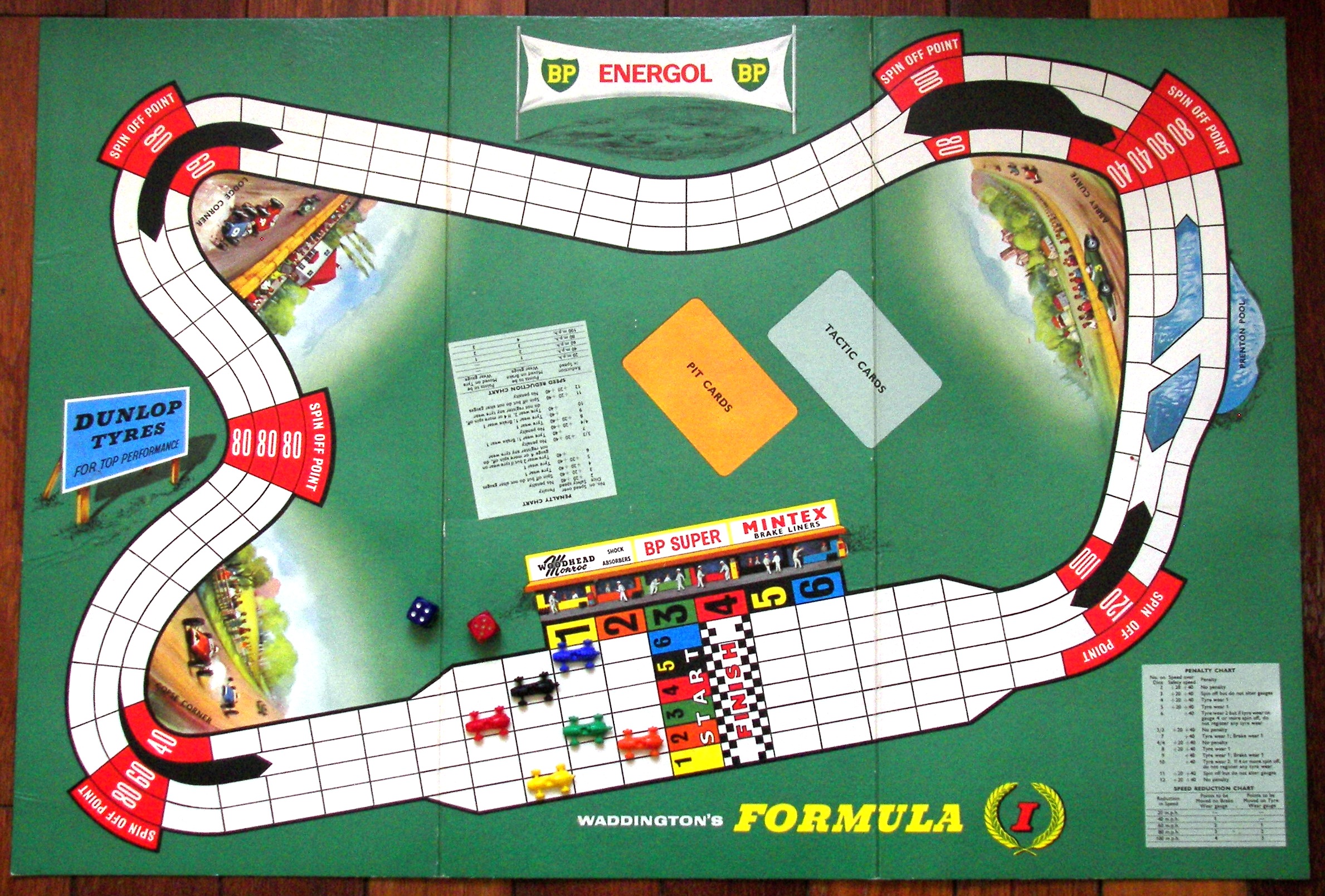 1962 1st Ed. FORMULA 1 Motor Car Racing Board Game by Waddingtons ...