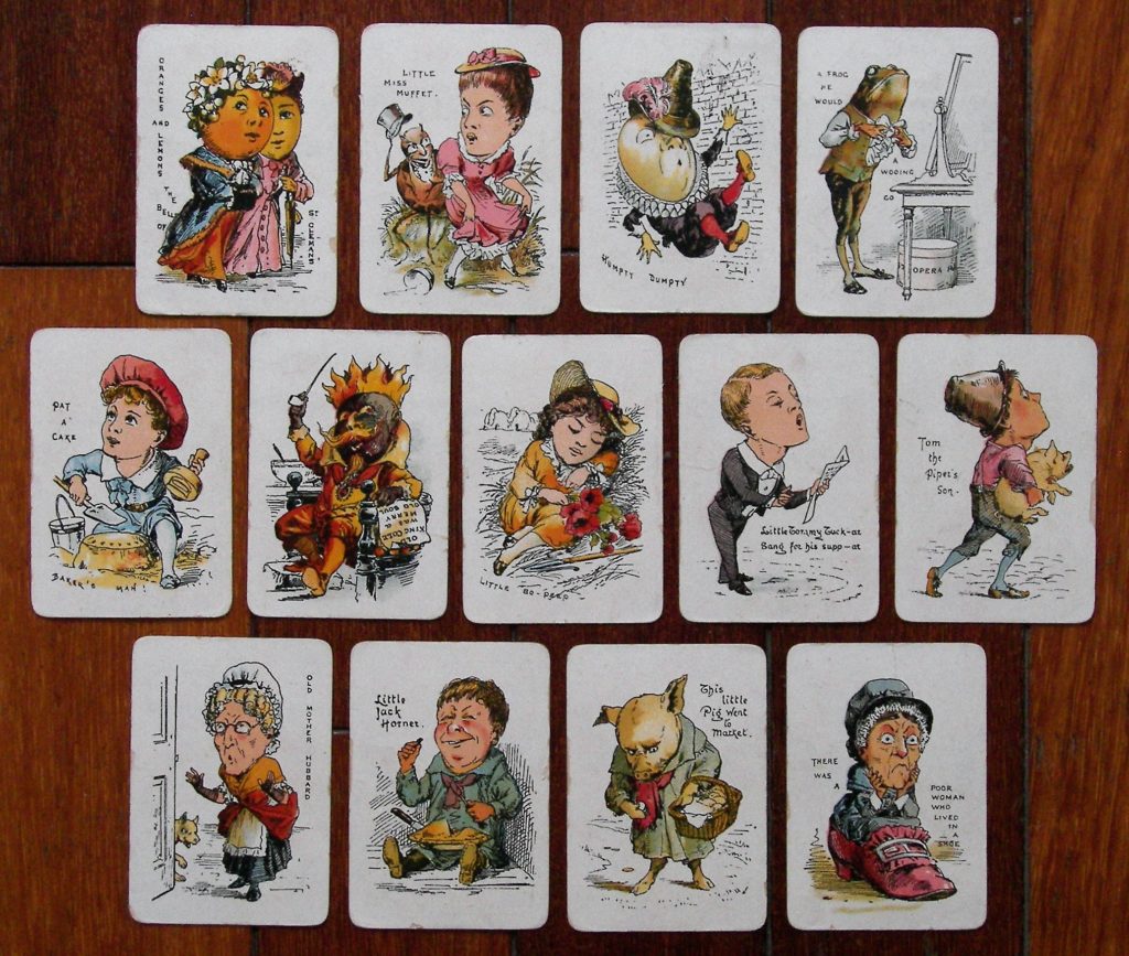 1900 Nursery Rhyme Snap Card Game by Thos. De La Rue, London - tomsk3000