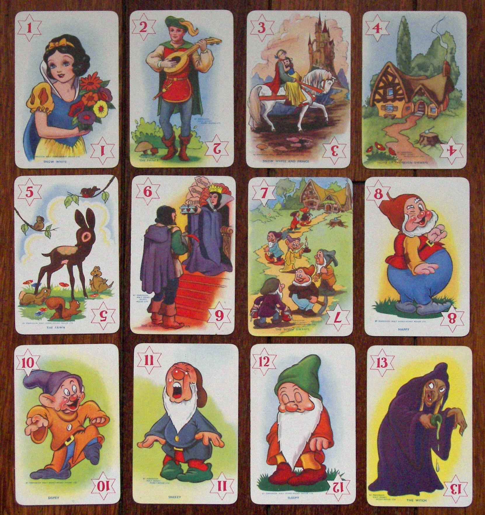 1937 Snow White and the Seven Dwarfs Card Game by Pepys, England ...