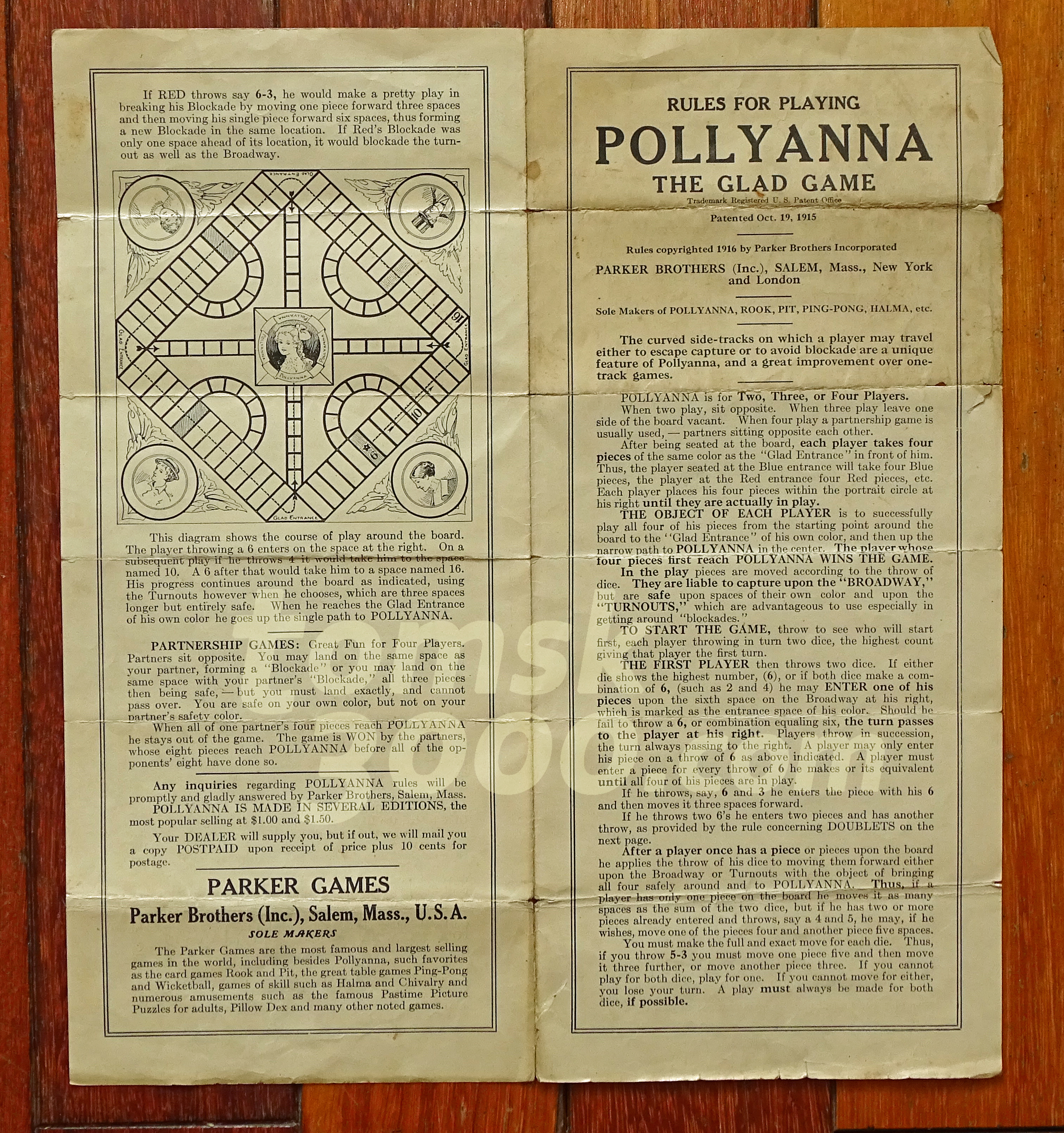 Vintage 1967 Pollyanna Board Game by Parker Brothers 