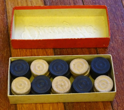 1900's Edwardian British Draughts (Checkers) Set with Board - Image 4