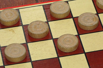 1900's Edwardian British Draughts (Checkers) Set with Board - Image 8