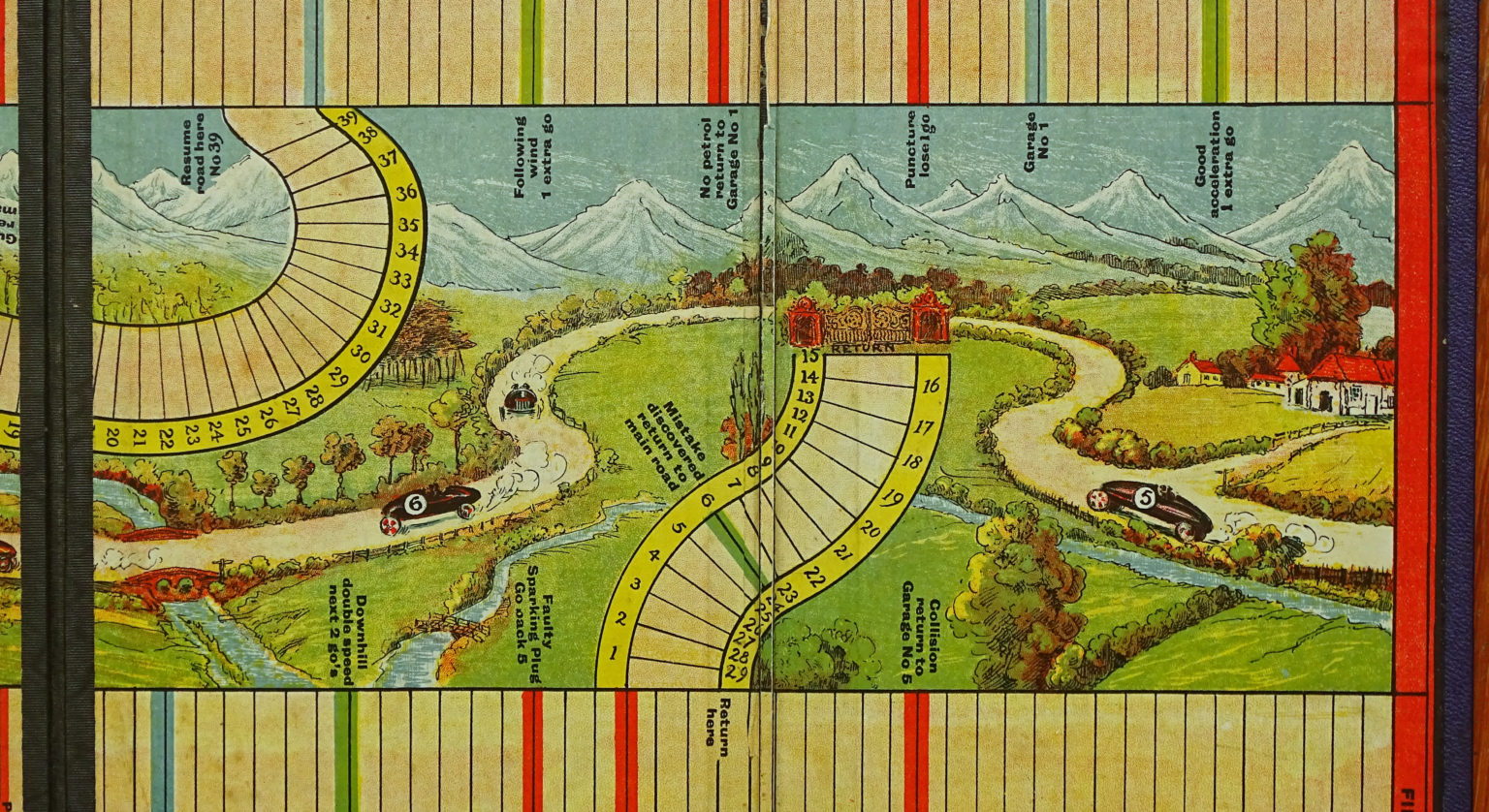 1920's "AUTO-GO" Motor Race Board Game by H.P. Gibson & Sons, London