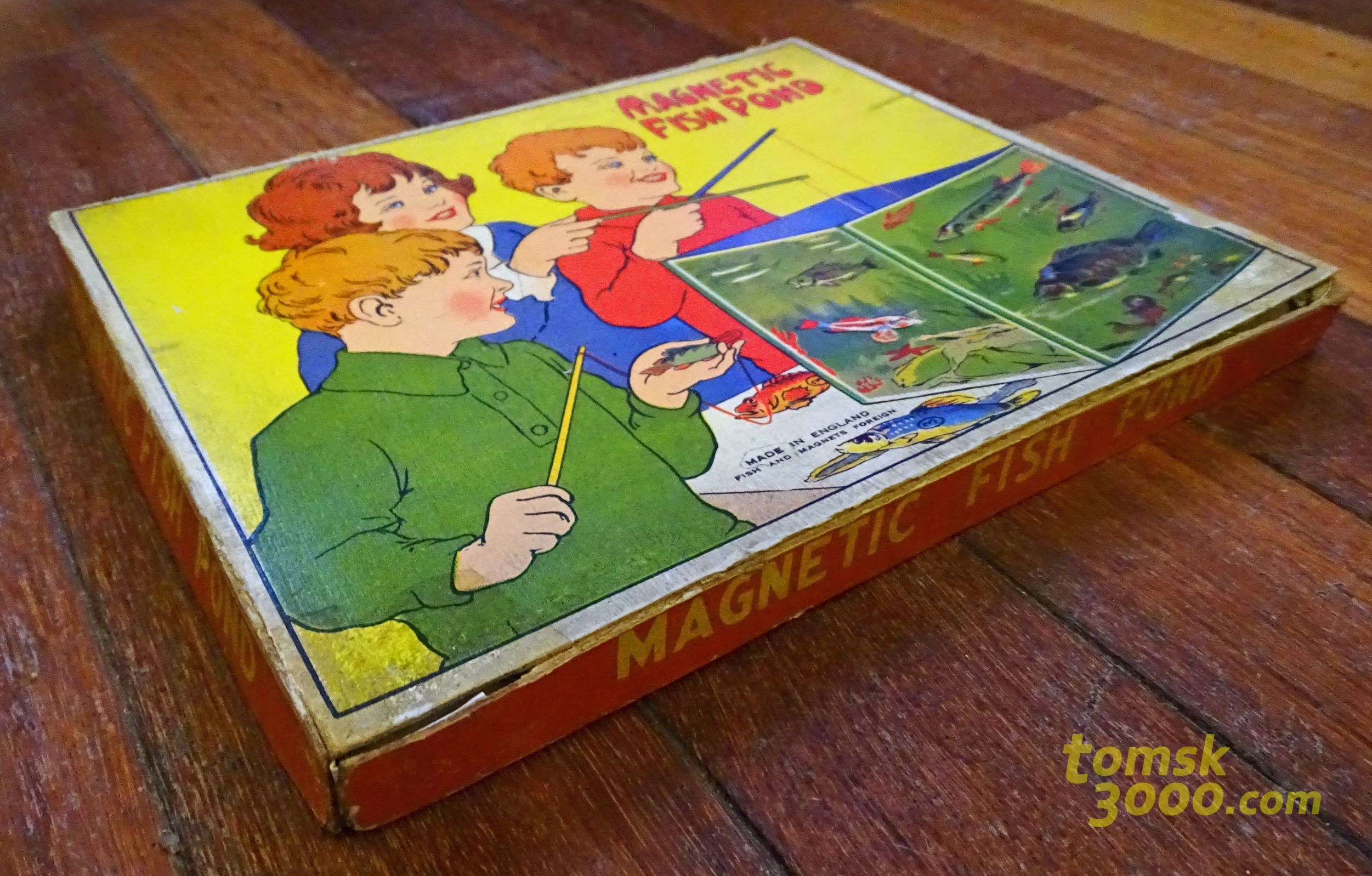 Bradley's Magnetic Fish Pond Game - 1936 Antique Game - Missing, Bixley
