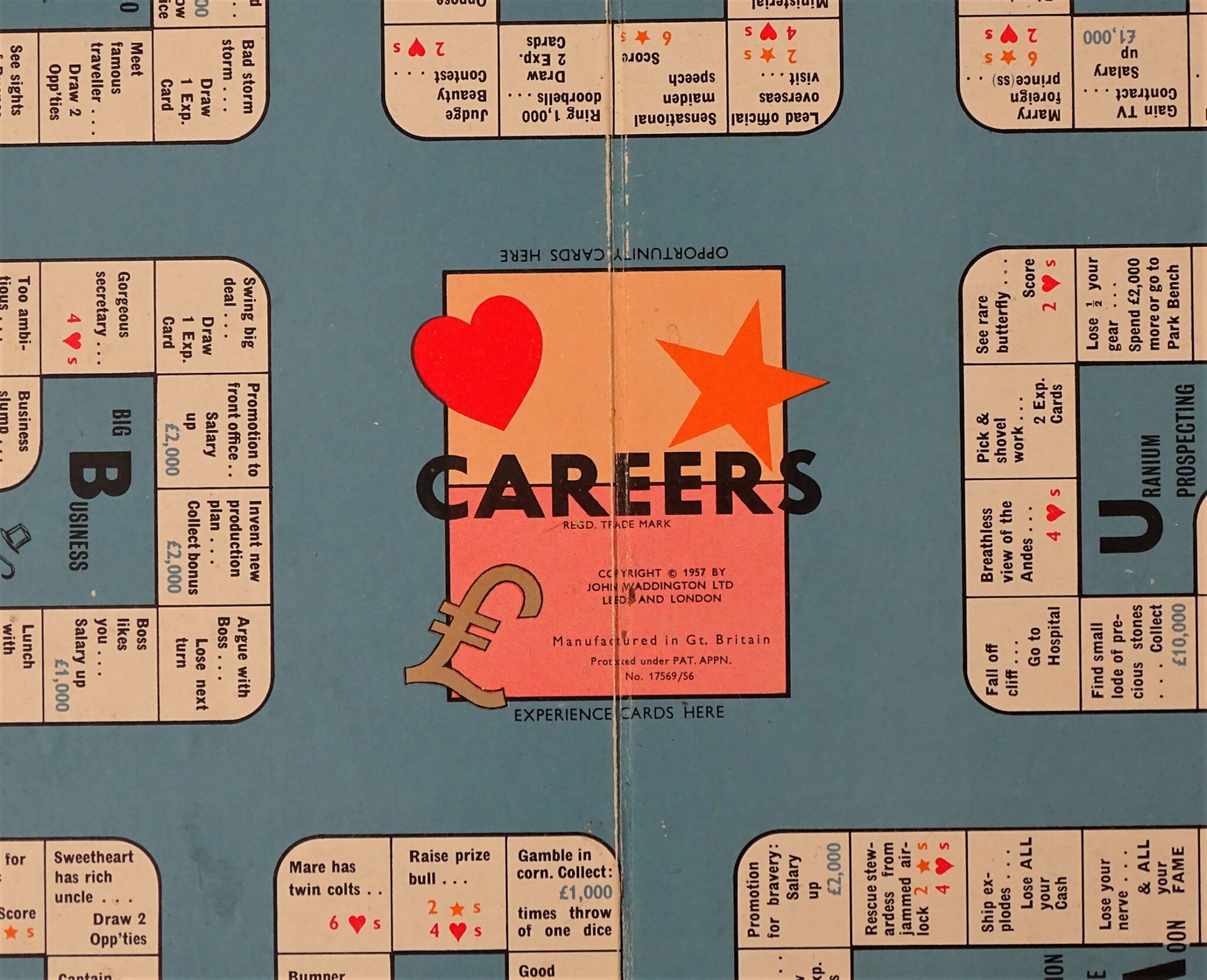 1957 CAREERS Board Game by John Waddington, England tomsk3000