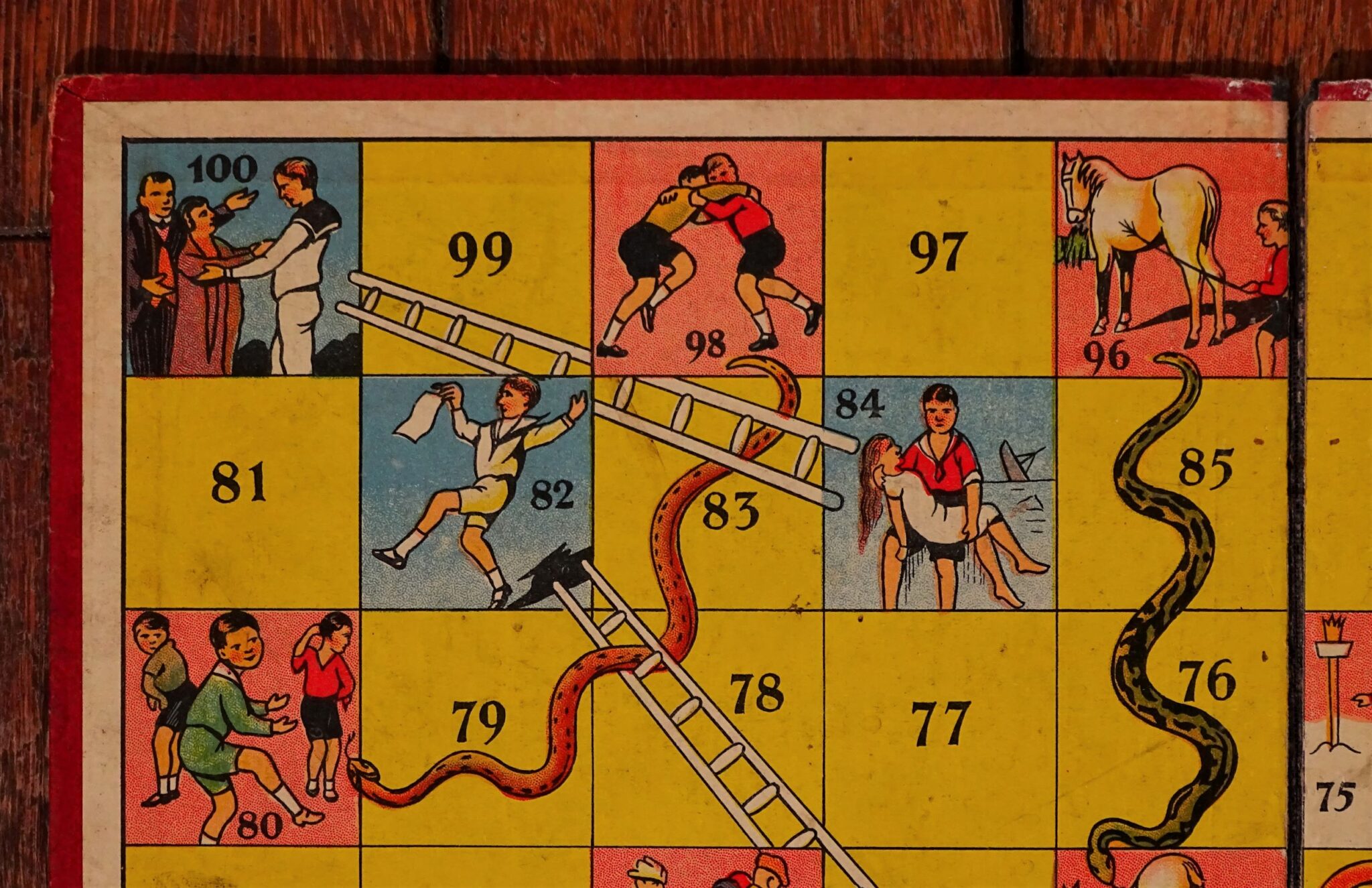 1900's Snakes & Ladders Game, Made in England - tomsk3000