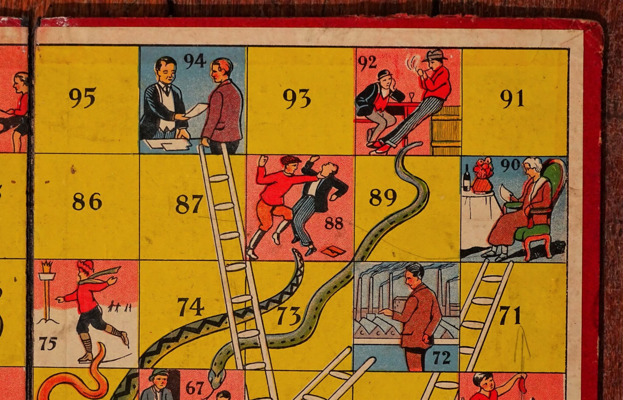 1900's Snakes & Ladders Game, Made in England - tomsk3000