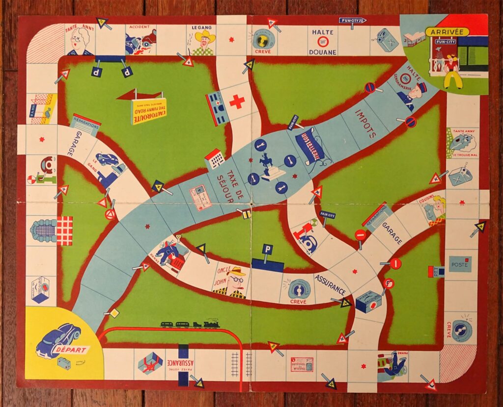 Jeu De Société Ancien L'Autoroute The Funny Road 1954 André Bayhourst Dujardin