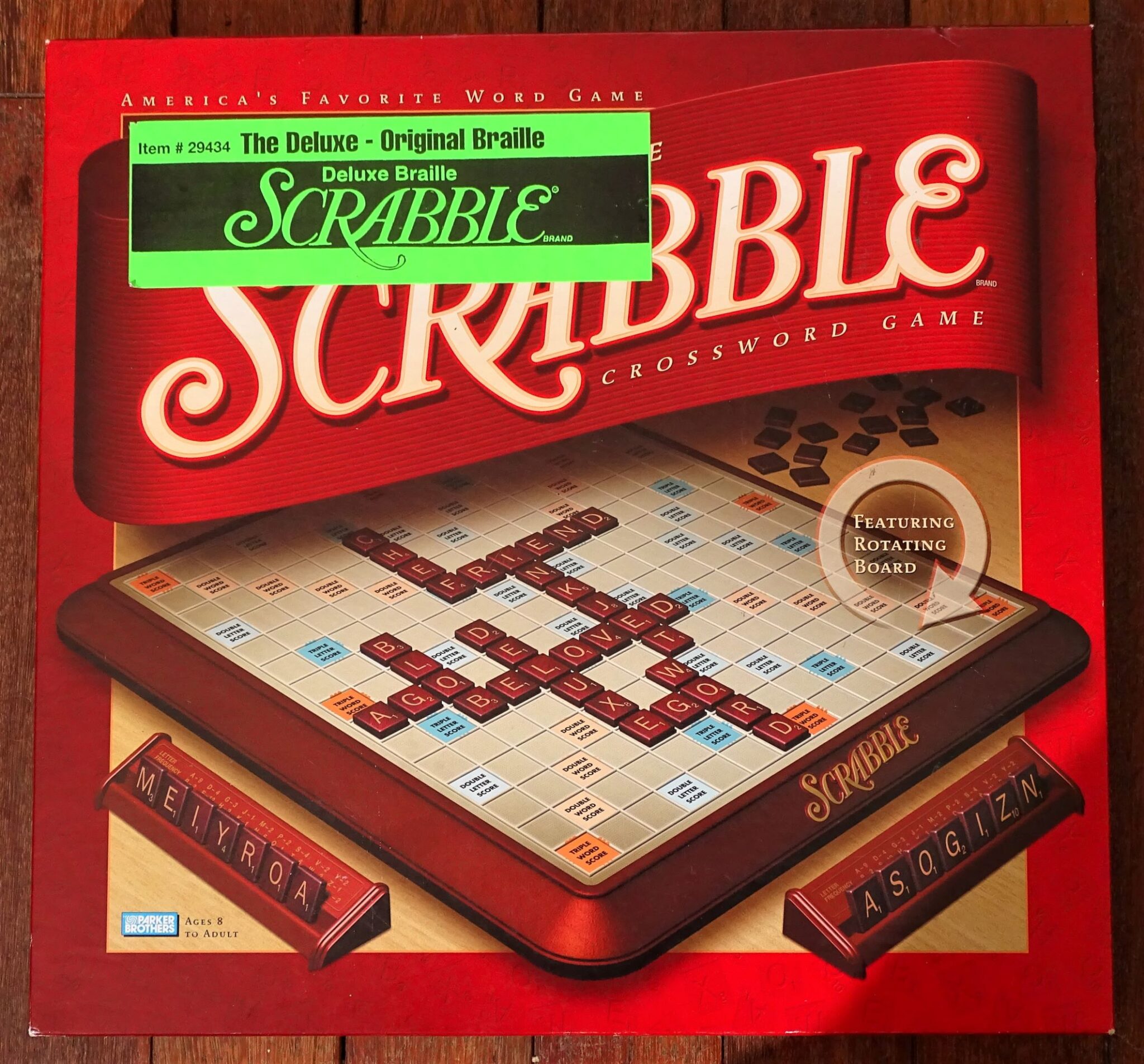 2001 Deluxe Scrabble with Standard + Braille Tiles by Parker, U.S.A ...