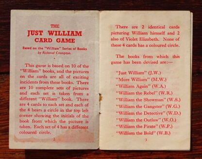 1952 Just William a Pepys Series Card Game, England - Image 21