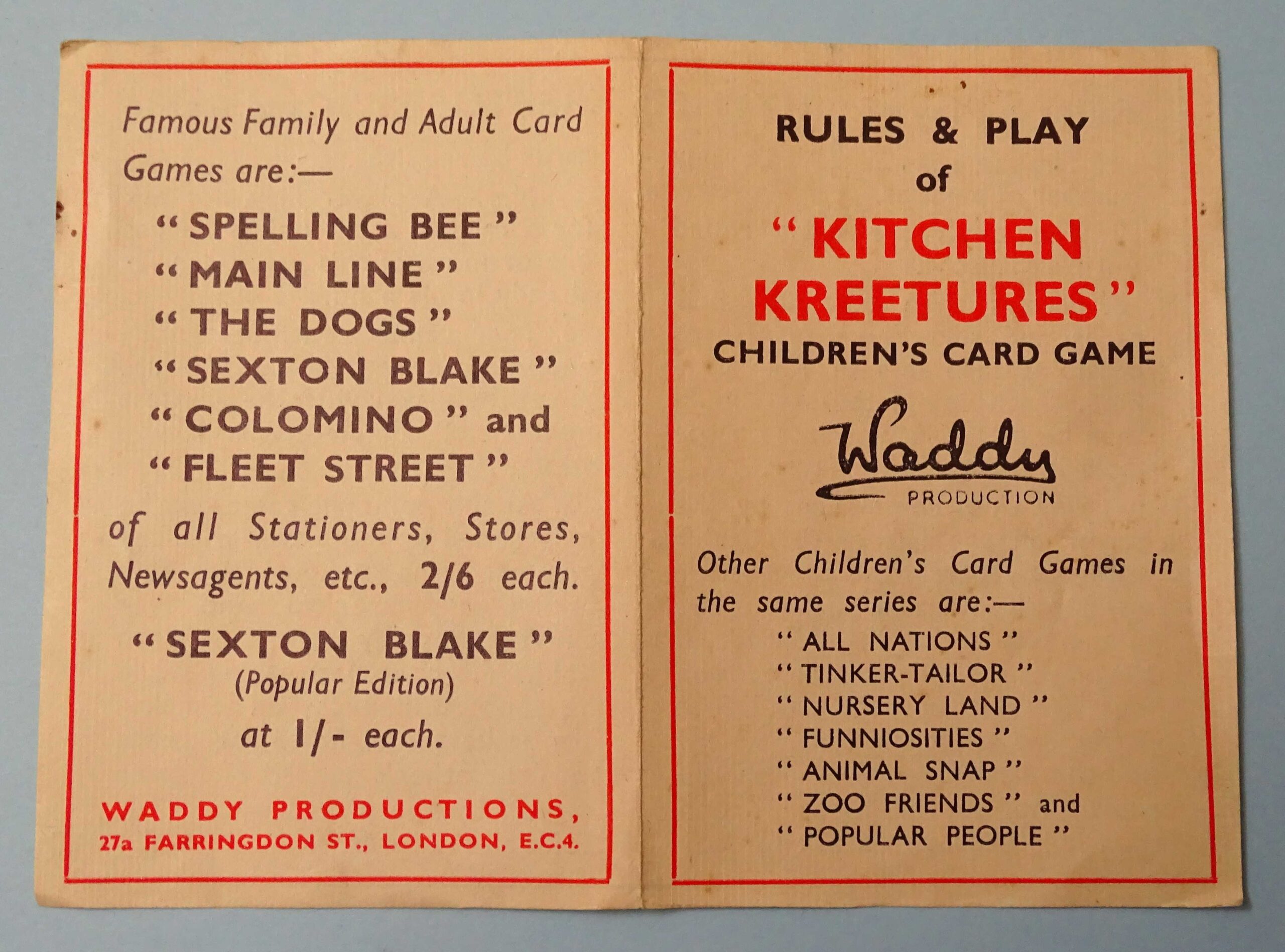 1935 Kitchen Kreetures Snap by Waddy Productions, England - Image 11