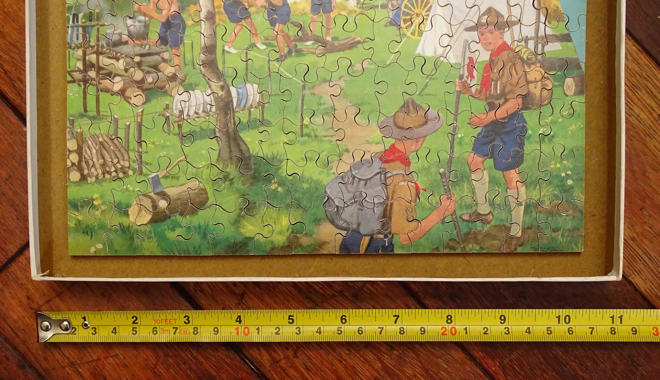 1950's Scouts' Camp Wooden Jigsaw by G.J. Hayter, England - Image 7
