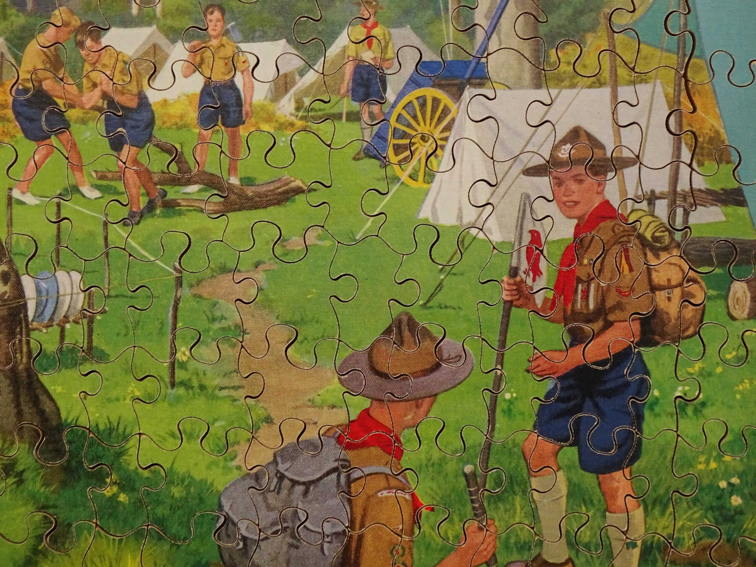 1950's Scouts' Camp Wooden Jigsaw by G.J. Hayter, England - Image 6