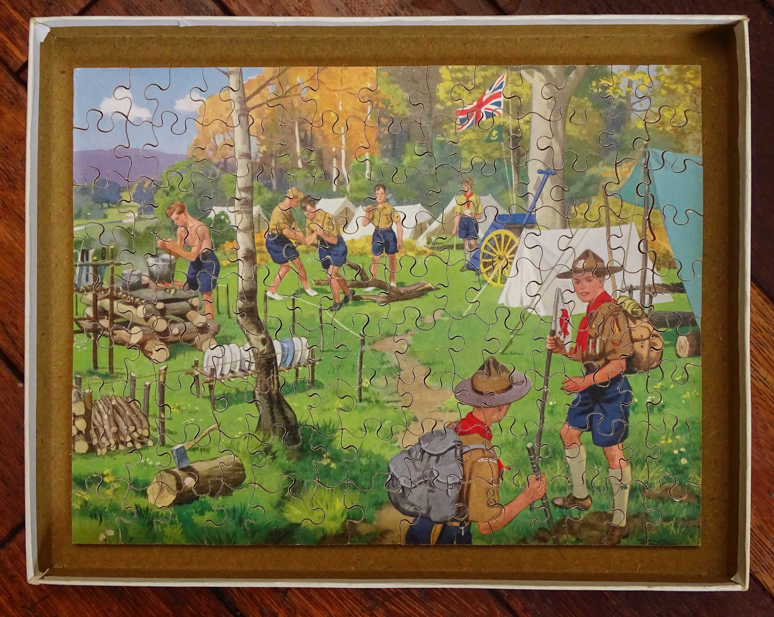 1950's Scouts' Camp Wooden Jigsaw by G.J. Hayter, England - Image 5