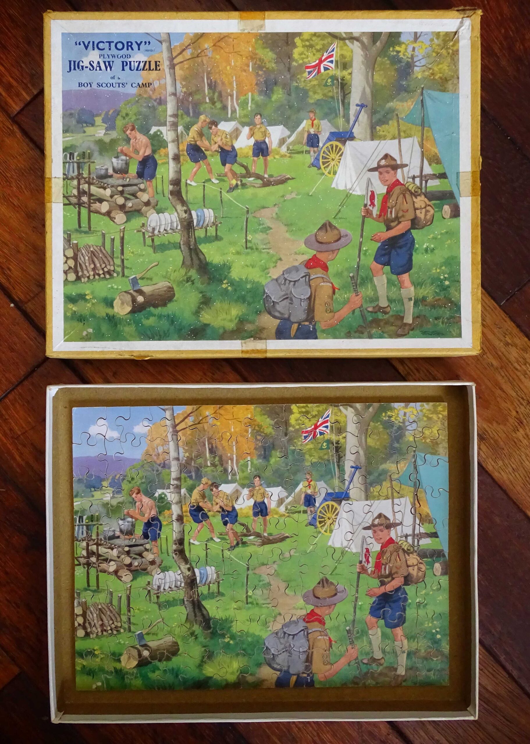 1950's Scouts' Camp Wooden Jigsaw by G.J. Hayter, England - Image 4