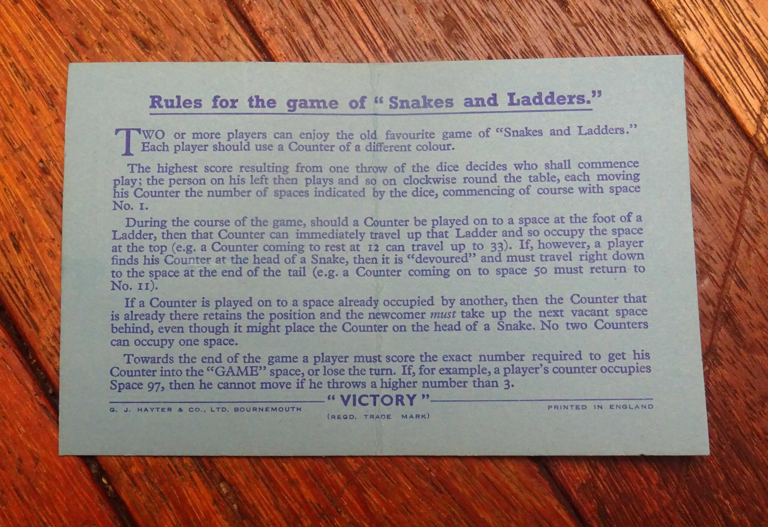 1930's Snakes and Ladders by G J Hayter of Bournemouth, England - Image 15