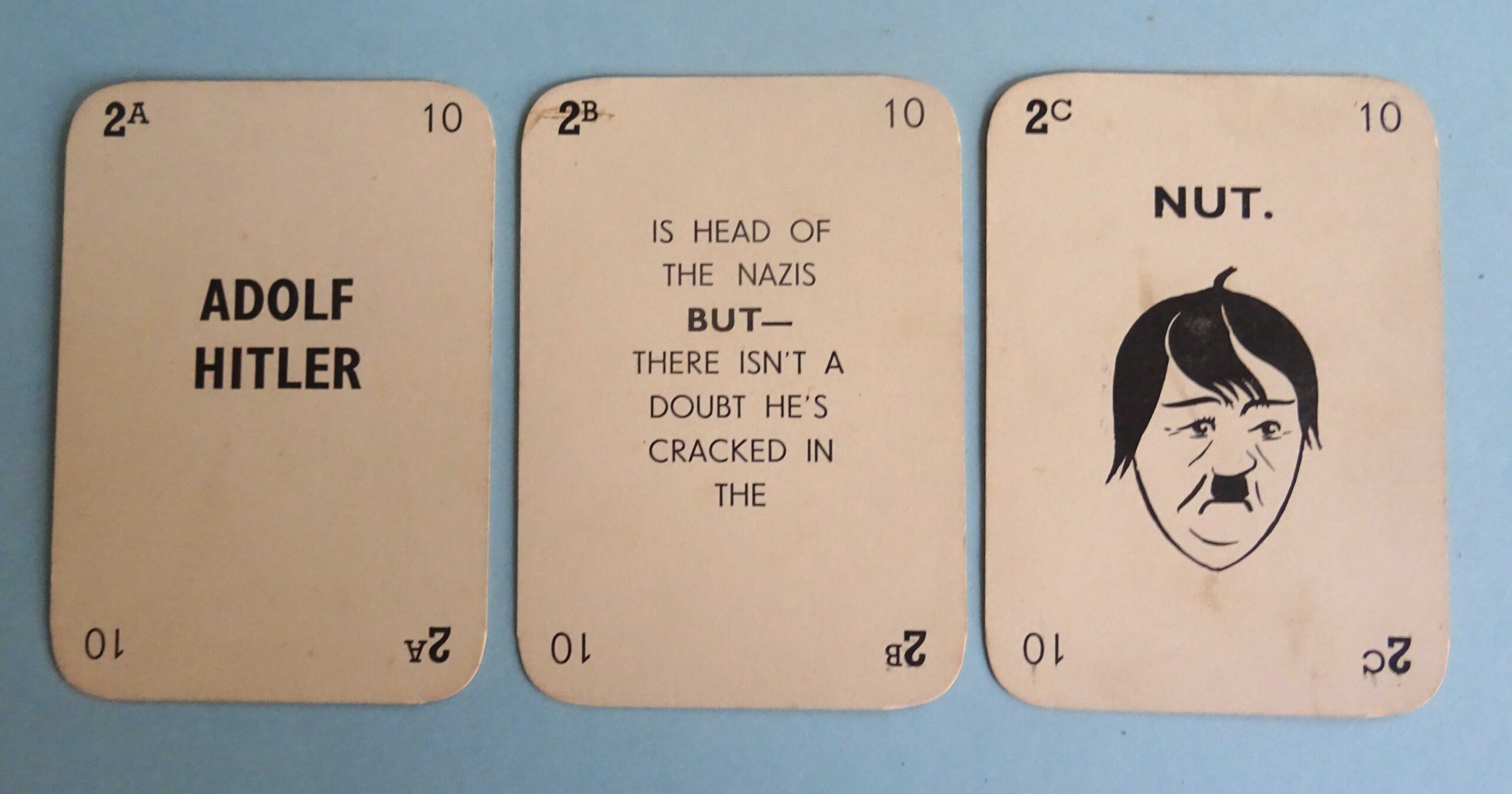 1939 Who's Who or Food For Thought WWII Card Game, England