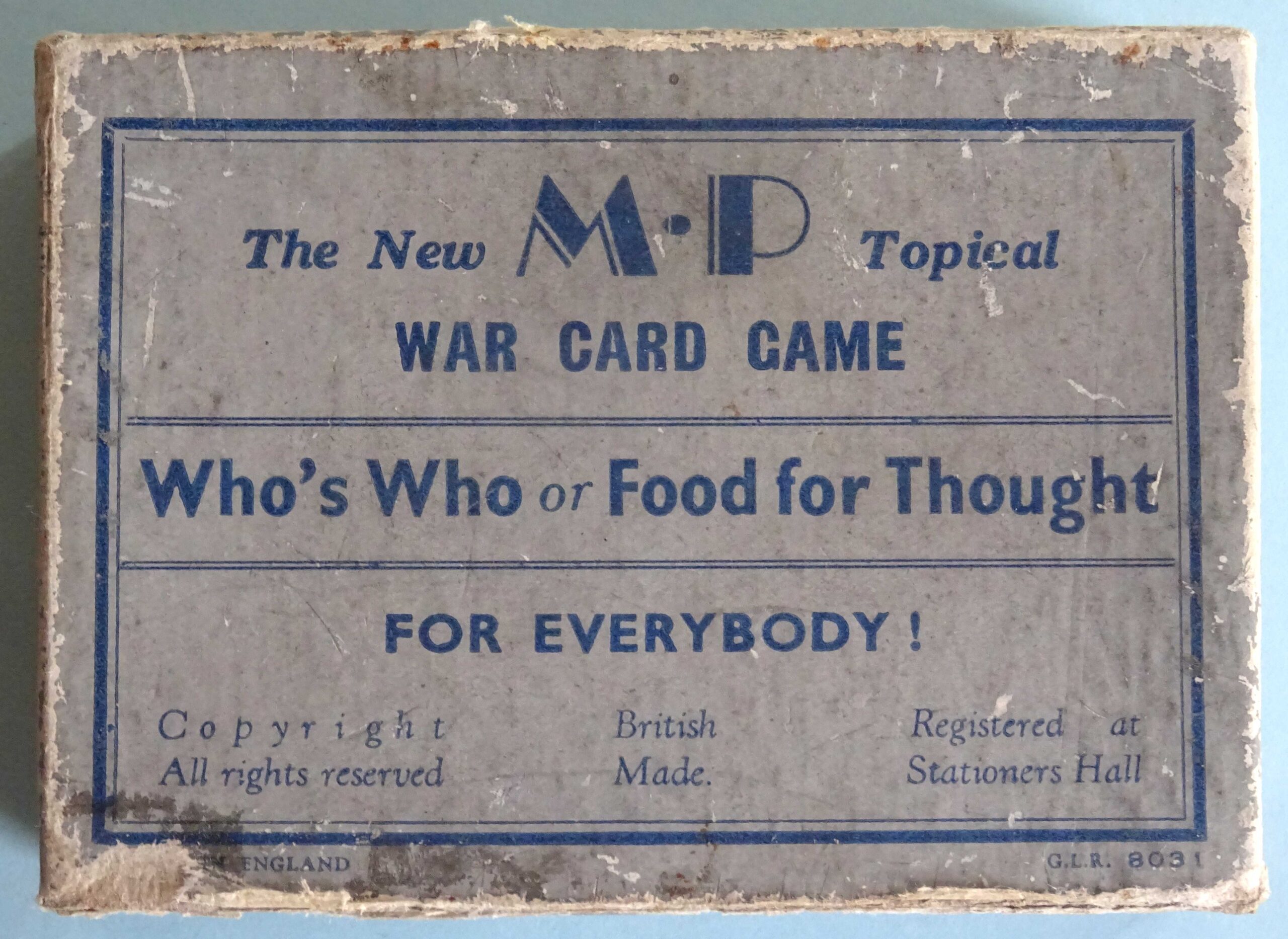 1939 Who's Who or Food For Thought WWII Card Game, England - Image 2